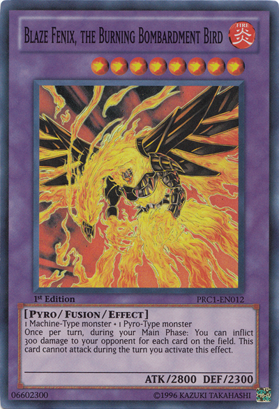 Blaze Fenix, the Burning Bombardment Bird [PRC1-EN012] Super Rare | Pegasus Games WI