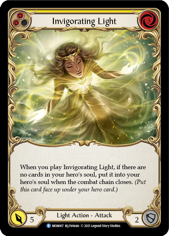 Invigorating Light (Yellow) (Rainbow Foil) [MON067-RF] 1st Edition Rainbow Foil | Pegasus Games WI