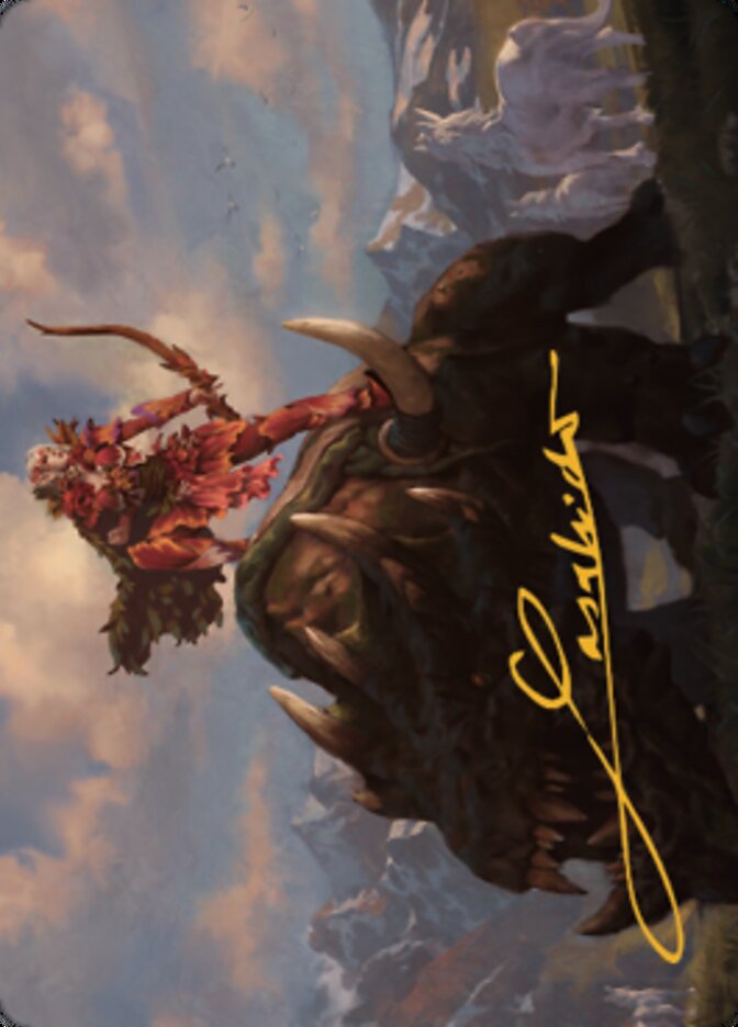 Meria's Outrider Art Card (Gold-Stamped Signature) [Dominaria United Art Series] | Pegasus Games WI