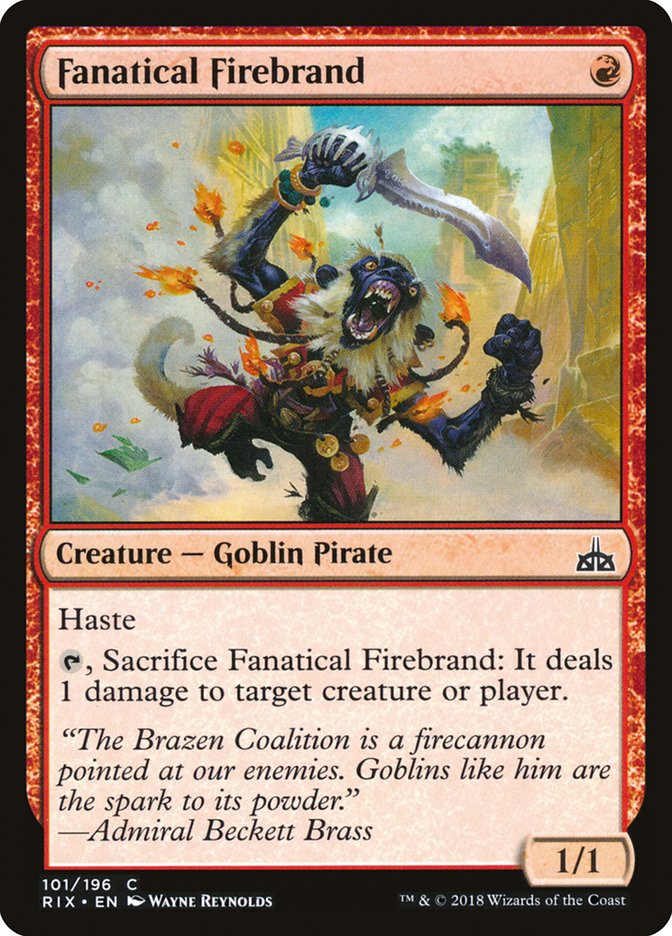 Fanatical Firebrand [Rivals of Ixalan] | Pegasus Games WI