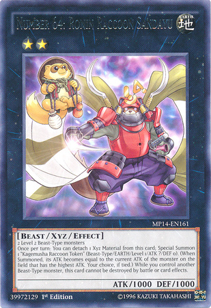 Number 64: Ronin Raccoon Sandayu [MP14-EN161] Rare | Pegasus Games WI