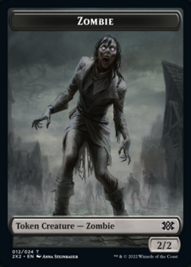 Zombie // Phyrexian Golem Double-Sided Token [Double Masters 2022 Tokens] | Pegasus Games WI