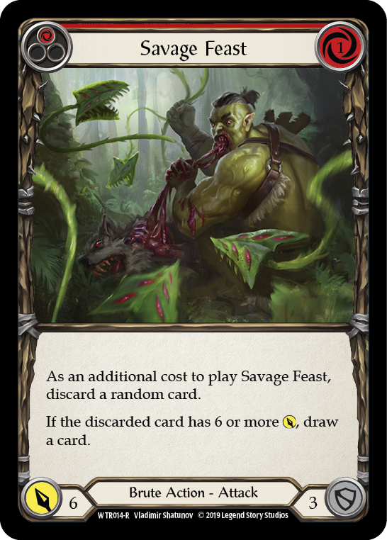 Savage Feast (Red) [WTR014-R] Alpha Print Rainbow Foil | Pegasus Games WI