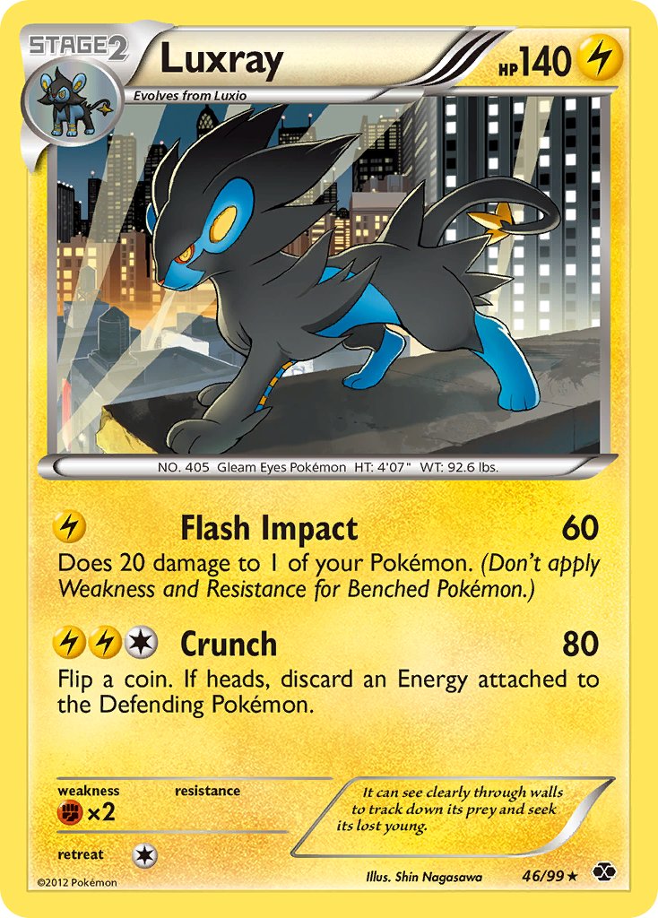 Luxray (46/99) (Cracked Ice Holo) (Blister Exclusive) [Black & White: Next Destinies] | Pegasus Games WI