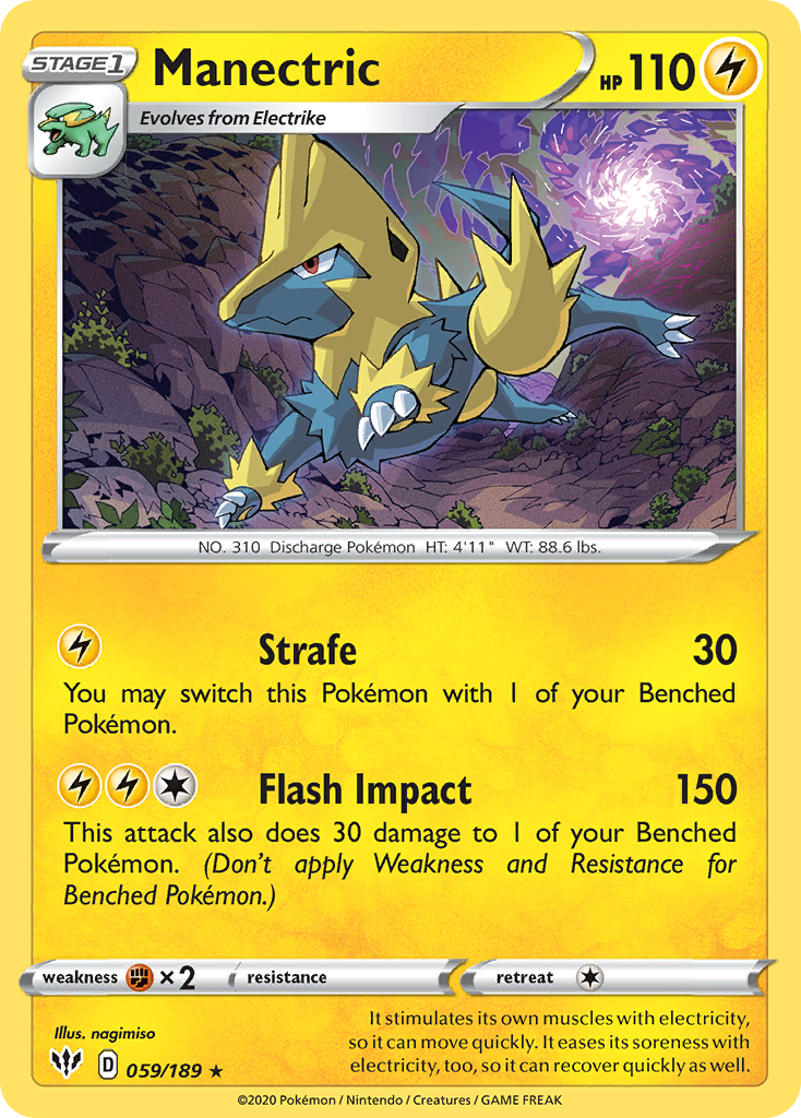 Manectric (059/189) [Sword & Shield: Darkness Ablaze] | Pegasus Games WI