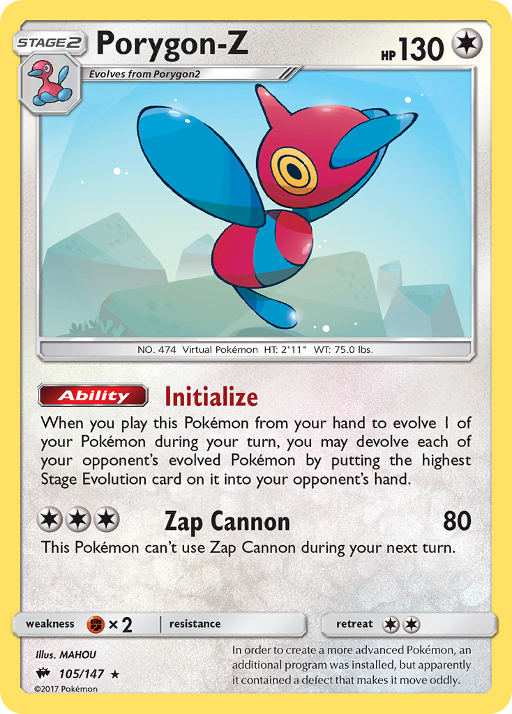 Porygon-Z (105/147) [Sun & Moon: Burning Shadows] | Pegasus Games WI