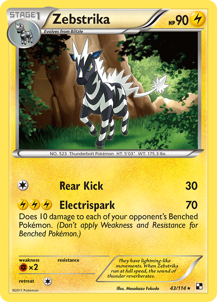 Zebstrika (43/114) [Black & White: Base Set] | Pegasus Games WI