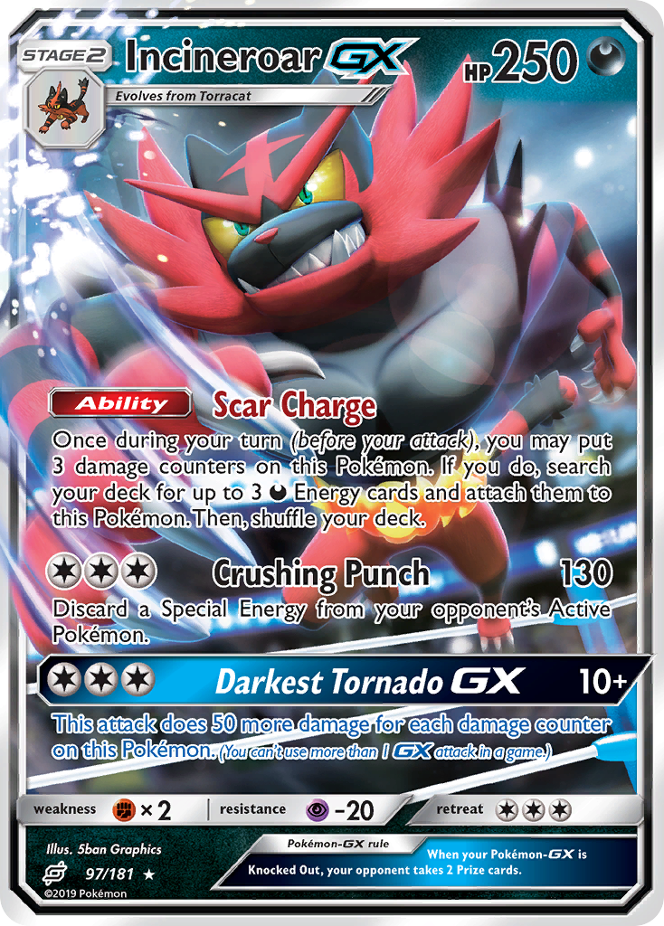 Incineroar GX (97/181) [Sun & Moon: Team Up] | Pegasus Games WI