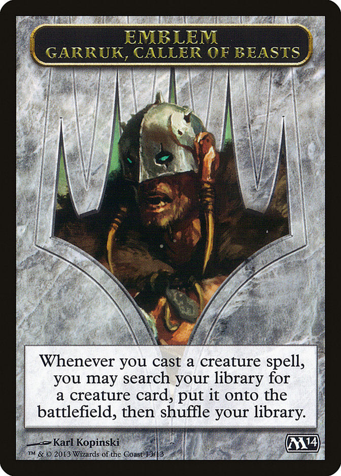 Garruk, Caller of Beasts Emblem [Magic 2014 Tokens] | Pegasus Games WI