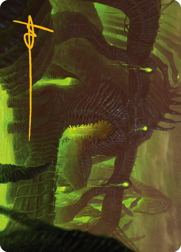 The Dross Pits Art Card (Gold-Stamped Signature) [Phyrexia: All Will Be One Art Series] | Pegasus Games WI