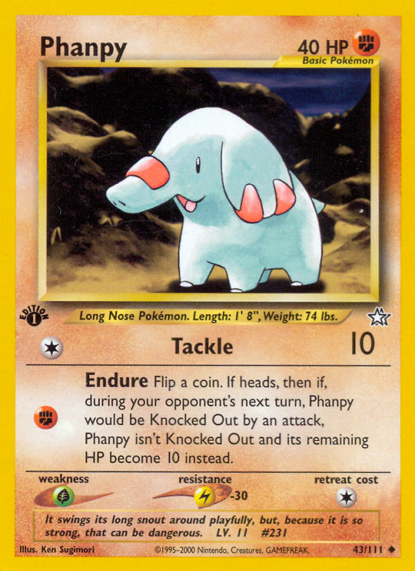 Phanpy (43/111) [Neo Genesis 1st Edition] | Pegasus Games WI