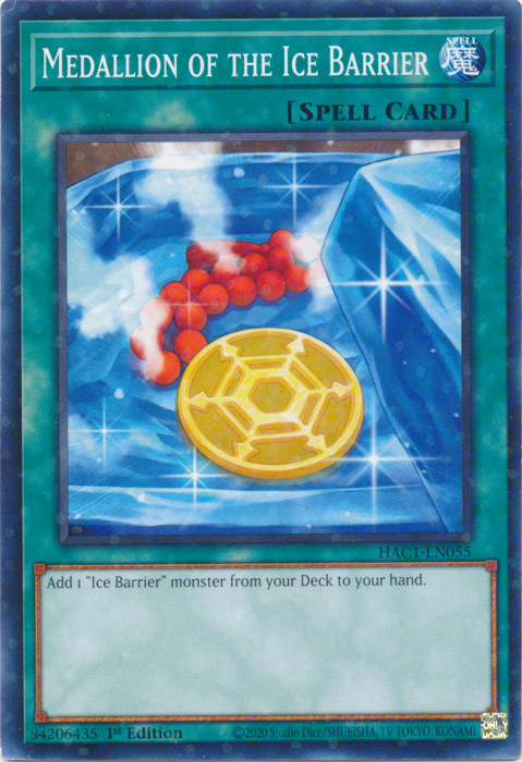 Medallion of the Ice Barrier (Duel Terminal) [HAC1-EN055] Parallel Rare | Pegasus Games WI