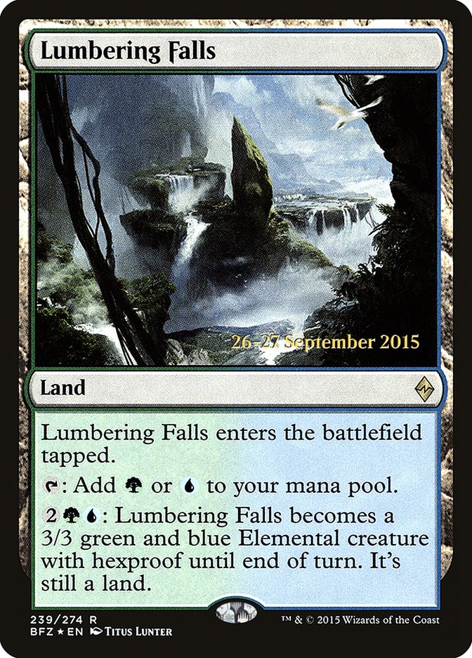 Lumbering Falls [Battle for Zendikar Prerelease Promos] | Pegasus Games WI