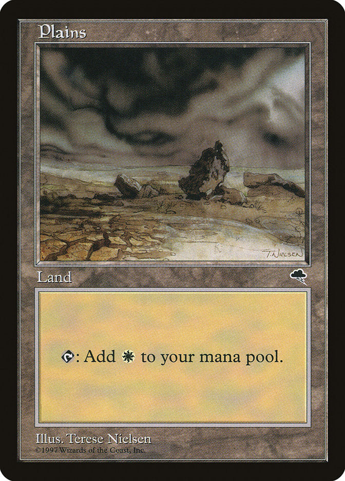 Plains (Black Signature on White Background) [Tempest] | Pegasus Games WI
