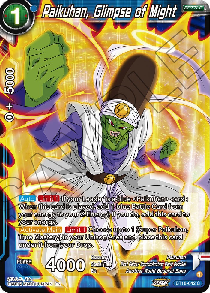 Paikuhan, Glimpse of Might (BT18-042) [Dawn of the Z-Legends] | Pegasus Games WI