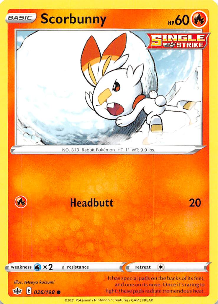 Scorbunny (026/198) [Sword & Shield: Chilling Reign] | Pegasus Games WI