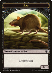 Cat Warrior (008) // Rat (003) Double-Sided Token [Commander 2017 Tokens] | Pegasus Games WI