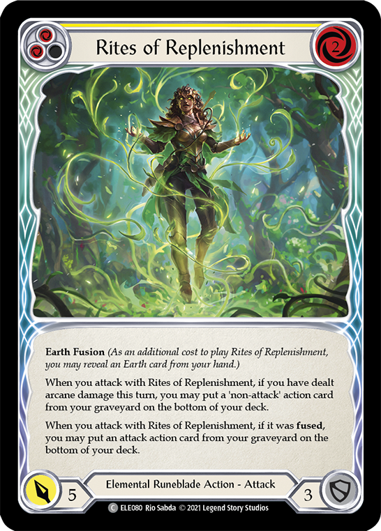 Rites of Replenishment (Yellow) [ELE080] (Tales of Aria)  1st Edition Rainbow Foil | Pegasus Games WI