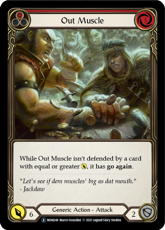 Out Muscle (Red) (Rainbow Foil) [U-MON248-RF] Unlimited Rainbow Foil | Pegasus Games WI