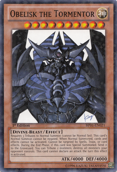 Obelisk the Tormentor [BP01-EN021] Starfoil Rare | Pegasus Games WI