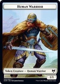 Human Warrior // Spirit Double-Sided Token [Kaldheim Tokens] | Pegasus Games WI