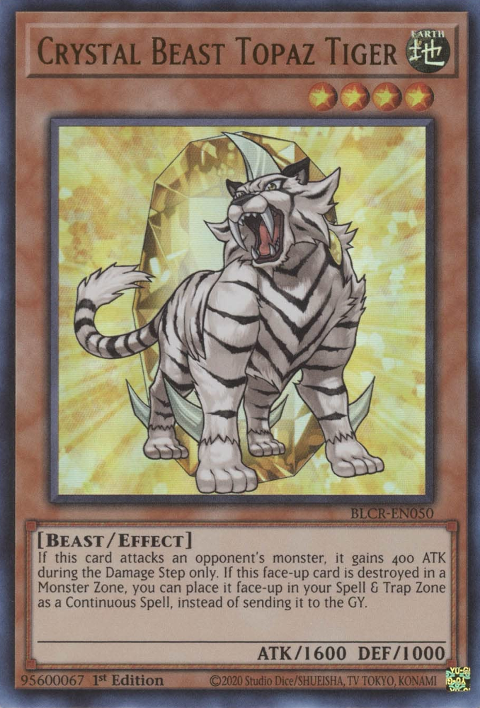 Crystal Beast Topaz Tiger [BLCR-EN050] Ultra Rare | Pegasus Games WI