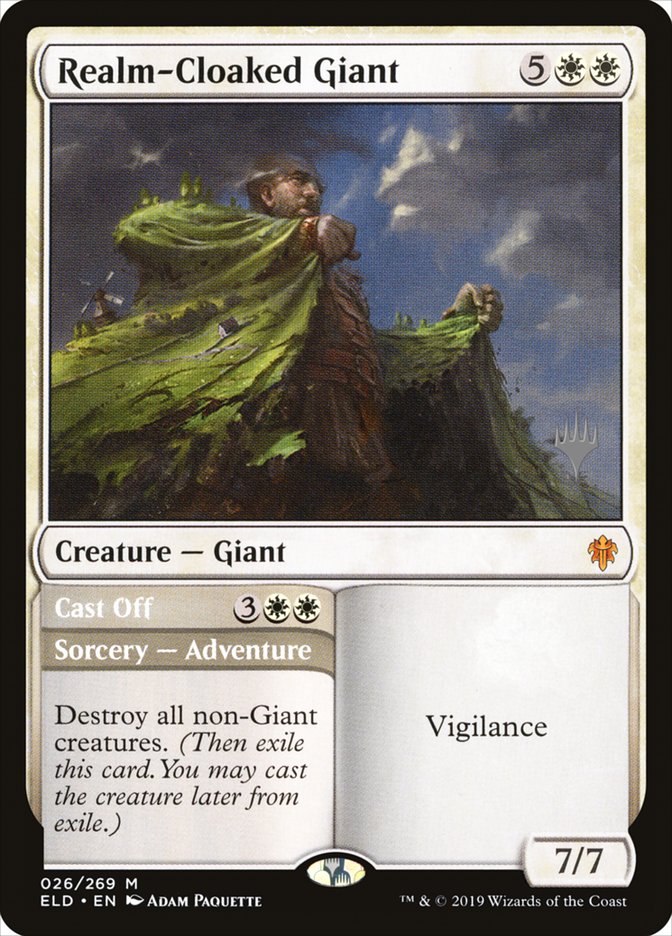 Realm-Cloaked Giant // Cast Off (Promo Pack) [Throne of Eldraine Promos] | Pegasus Games WI