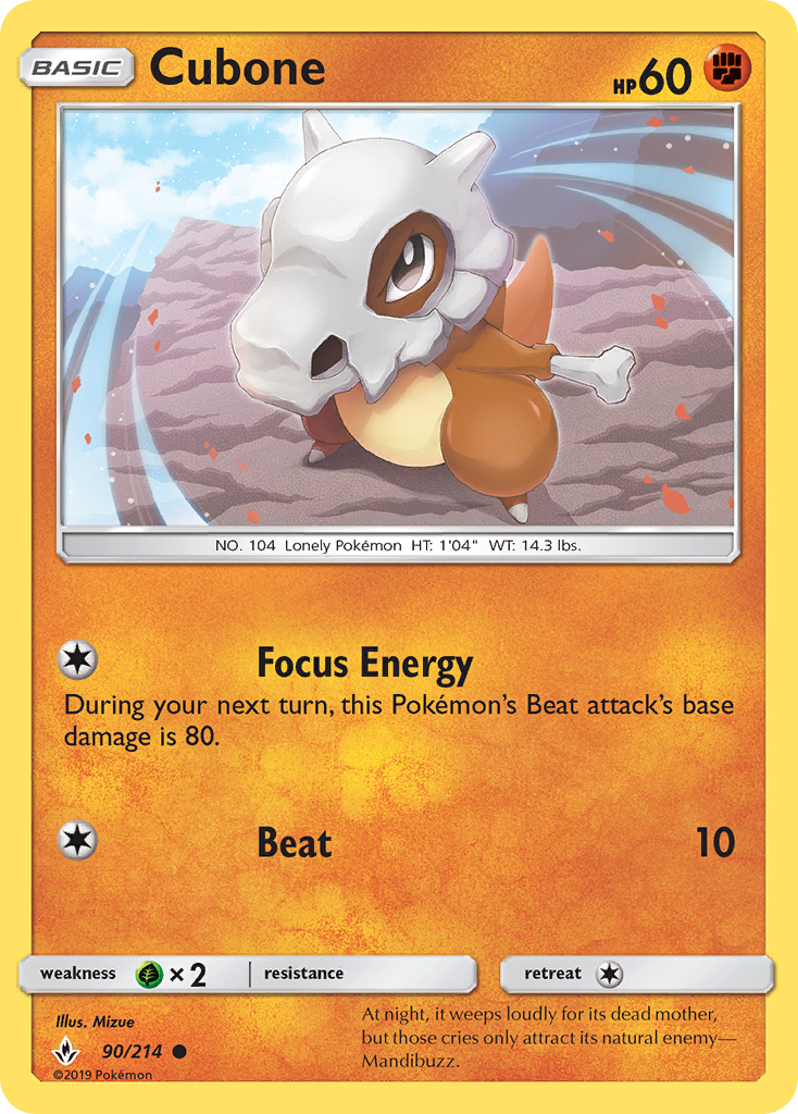 Cubone (90/214) [Sun & Moon: Unbroken Bonds] | Pegasus Games WI