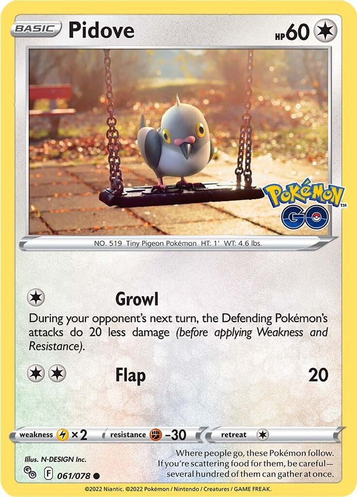 Pidove (061/078) [Pokémon GO] | Pegasus Games WI