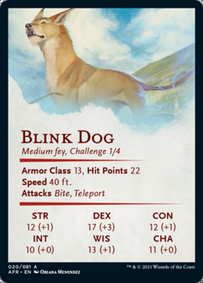 Blink Dog Art Card [Dungeons & Dragons: Adventures in the Forgotten Realms Art Series] | Pegasus Games WI