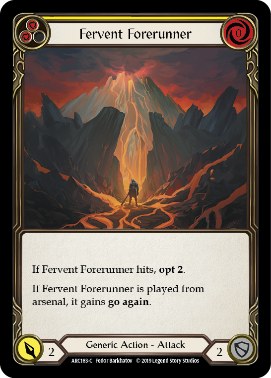 Fervent Forerunner (Yellow) [ARC183-C] 1st Edition Rainbow Foil | Pegasus Games WI