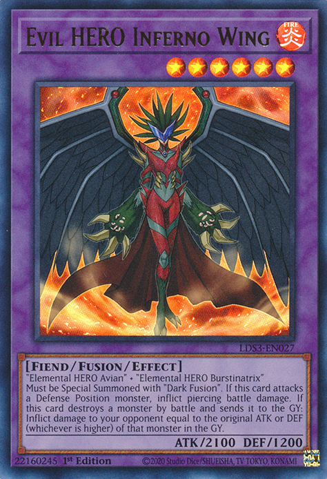 Evil HERO Inferno Wing [LDS3-EN027] Ultra Rare | Pegasus Games WI