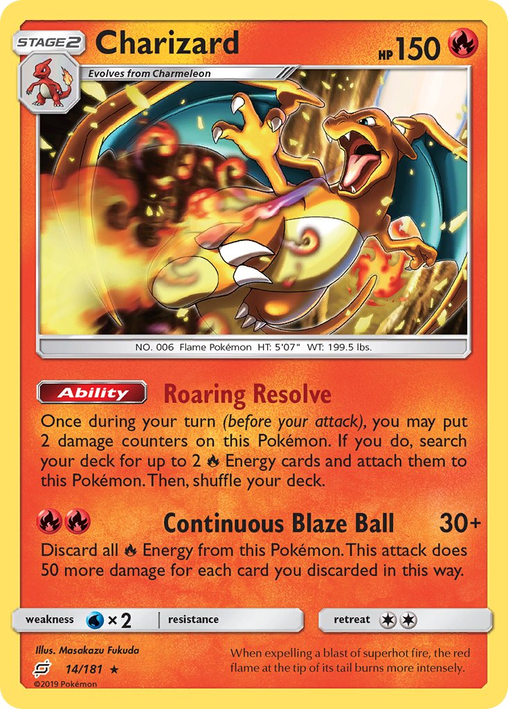 Charizard (14/181) (Theme Deck Exclusive) [Sun & Moon: Team Up] | Pegasus Games WI