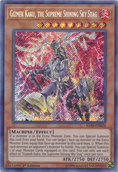 Gizmek Kaku, the Supreme Shining Sky Stag [IGAS-EN024] Secret Rare | Pegasus Games WI