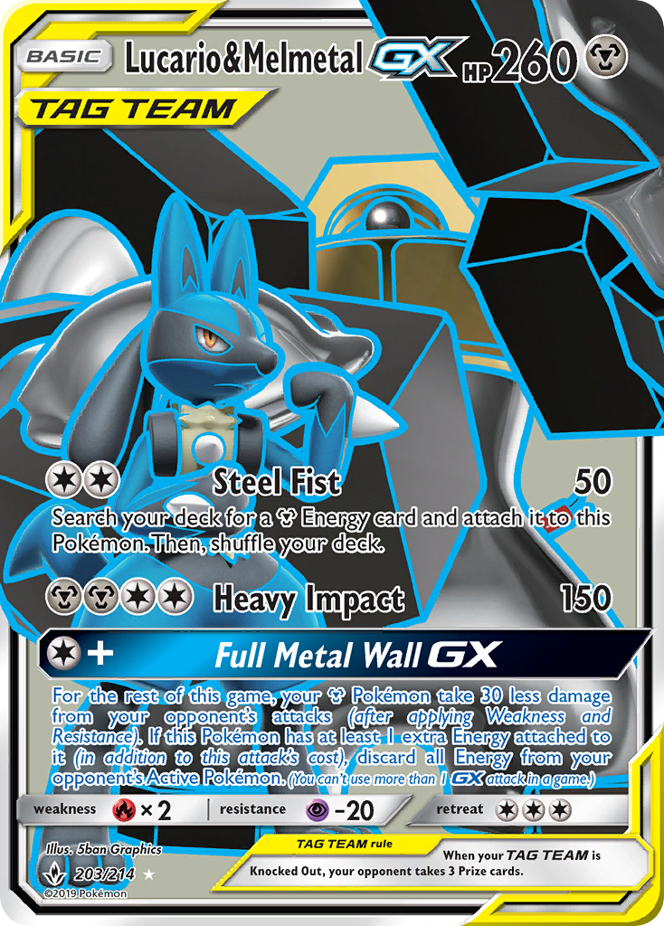 Lucario & Melmetal GX (203/214) [Sun & Moon: Unbroken Bonds] | Pegasus Games WI