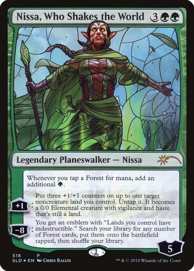 Nissa, Who Shakes the World (Stained Glass) [Secret Lair Drop Promos] | Pegasus Games WI