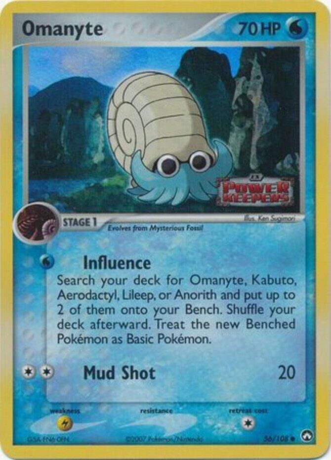 Omanyte (56/108) (Stamped) [EX: Power Keepers] | Pegasus Games WI