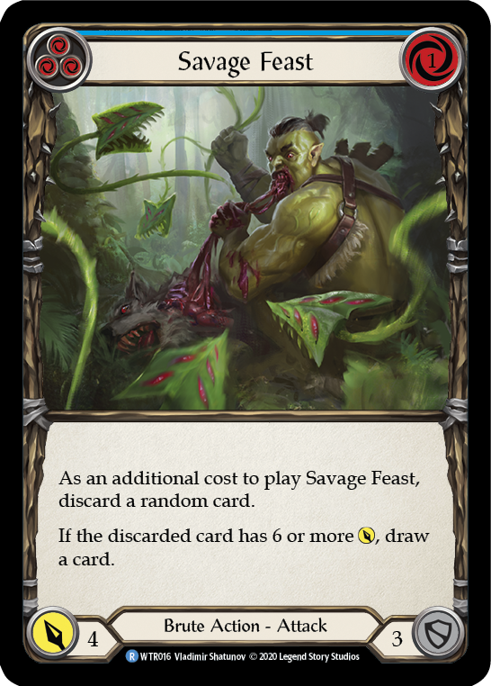 Savage Feast (Blue) [U-WTR016] (Welcome to Rathe Unlimited)  Unlimited Rainbow Foil | Pegasus Games WI