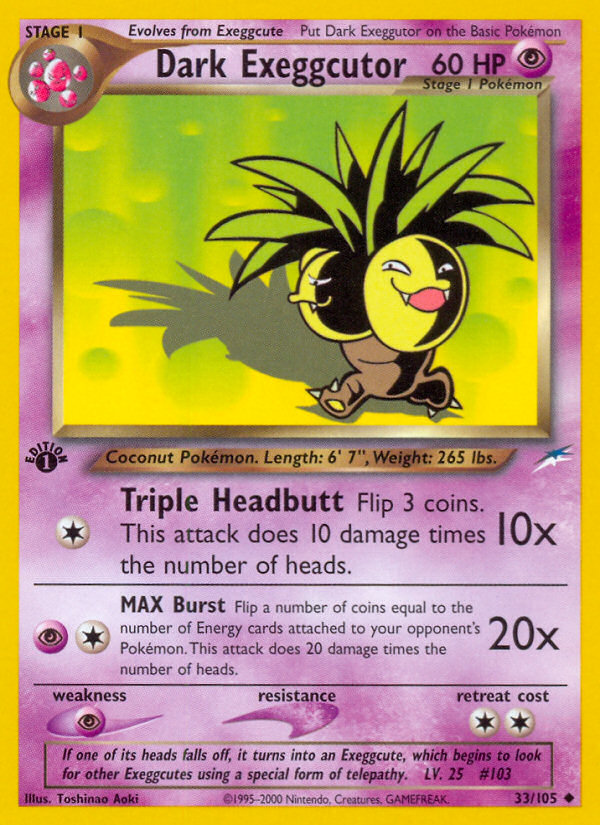 Dark Exeggutor (33/105) [Neo Destiny 1st Edition] | Pegasus Games WI