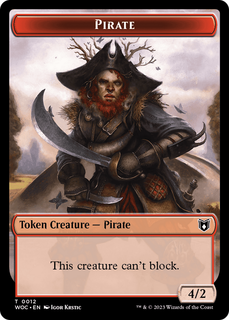 Pirate // Human Double-Sided Token [Wilds of Eldraine Commander Tokens] | Pegasus Games WI