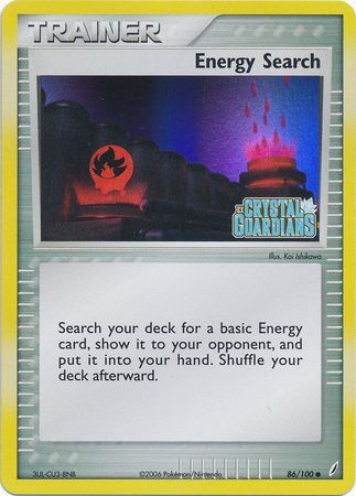 Energy Search (86/100) (Stamped) [EX: Crystal Guardians] | Pegasus Games WI