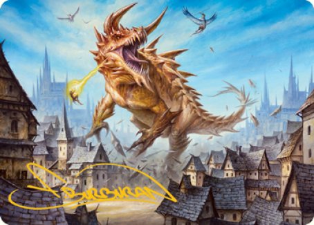 Tarrasque Art Card (Gold-Stamped Signature) [Dungeons & Dragons: Adventures in the Forgotten Realms Art Series] | Pegasus Games WI