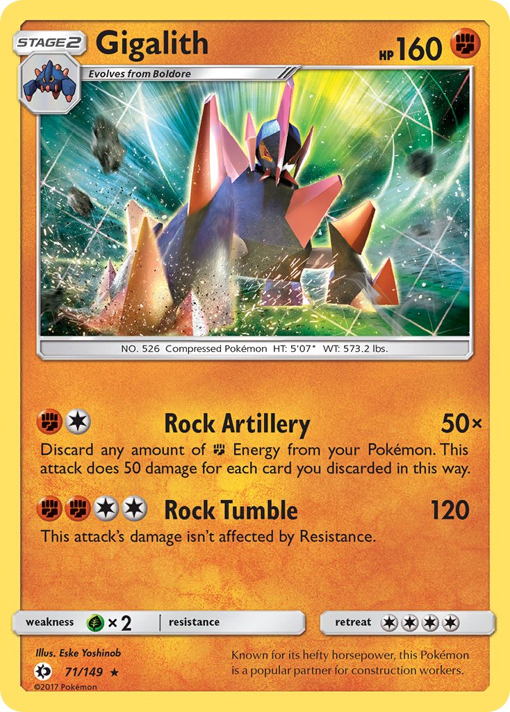 Gigalith (71/149) (Cosmos Holo) (Blister Exclusive) [Sun & Moon: Base Set] | Pegasus Games WI