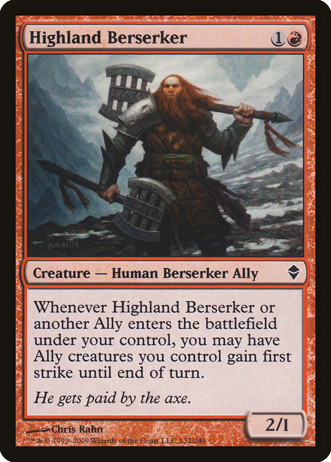 Highland Berserker [Zendikar] | Pegasus Games WI