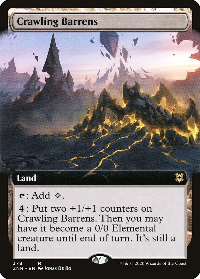 Crawling Barrens (Extended Art) [Zendikar Rising] | Pegasus Games WI