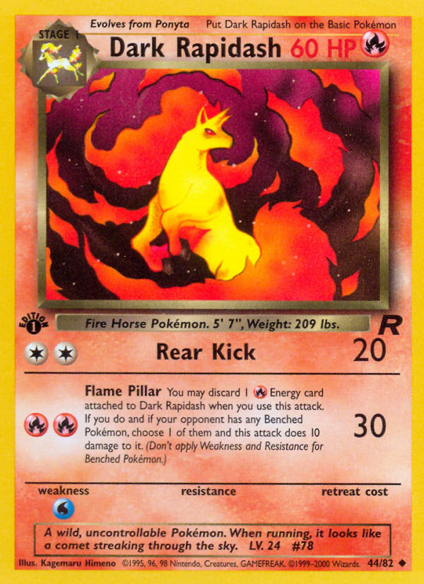 Dark Rapidash (44/82) [Team Rocket 1st Edition] | Pegasus Games WI