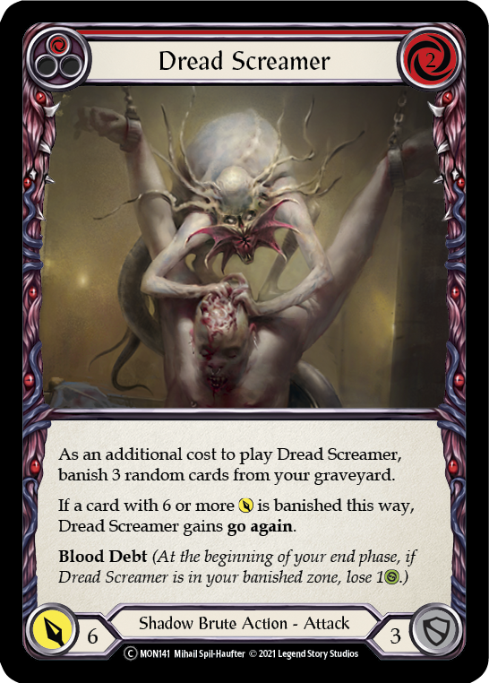 Dread Screamer (Red) (Rainbow Foil) [U-MON141-RF] Unlimited Rainbow Foil | Pegasus Games WI