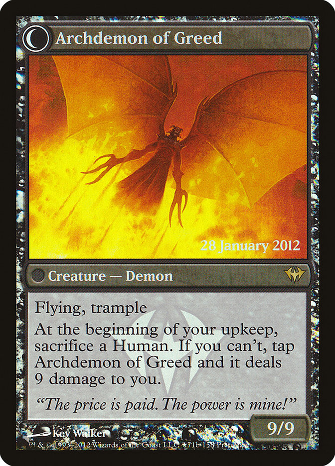 Ravenous Demon // Archdemon of Greed [Dark Ascension Prerelease Promos] | Pegasus Games WI