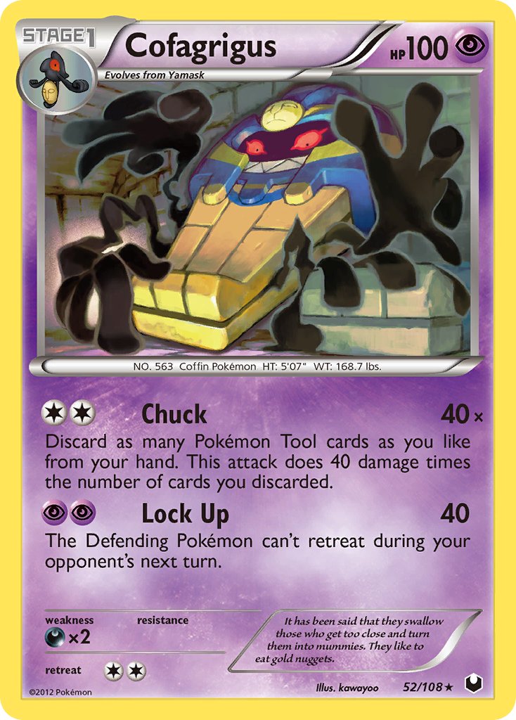 Cofagrigus (52/108) (Cracked Ice Holo) (Theme Deck Exclusive) [Black & White: Dark Explorers] | Pegasus Games WI