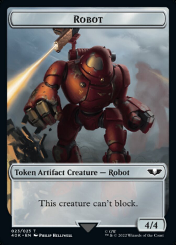 Astartes Warrior // Robot Double-Sided Token (Surge Foil) [Warhammer 40,000 Tokens] | Pegasus Games WI